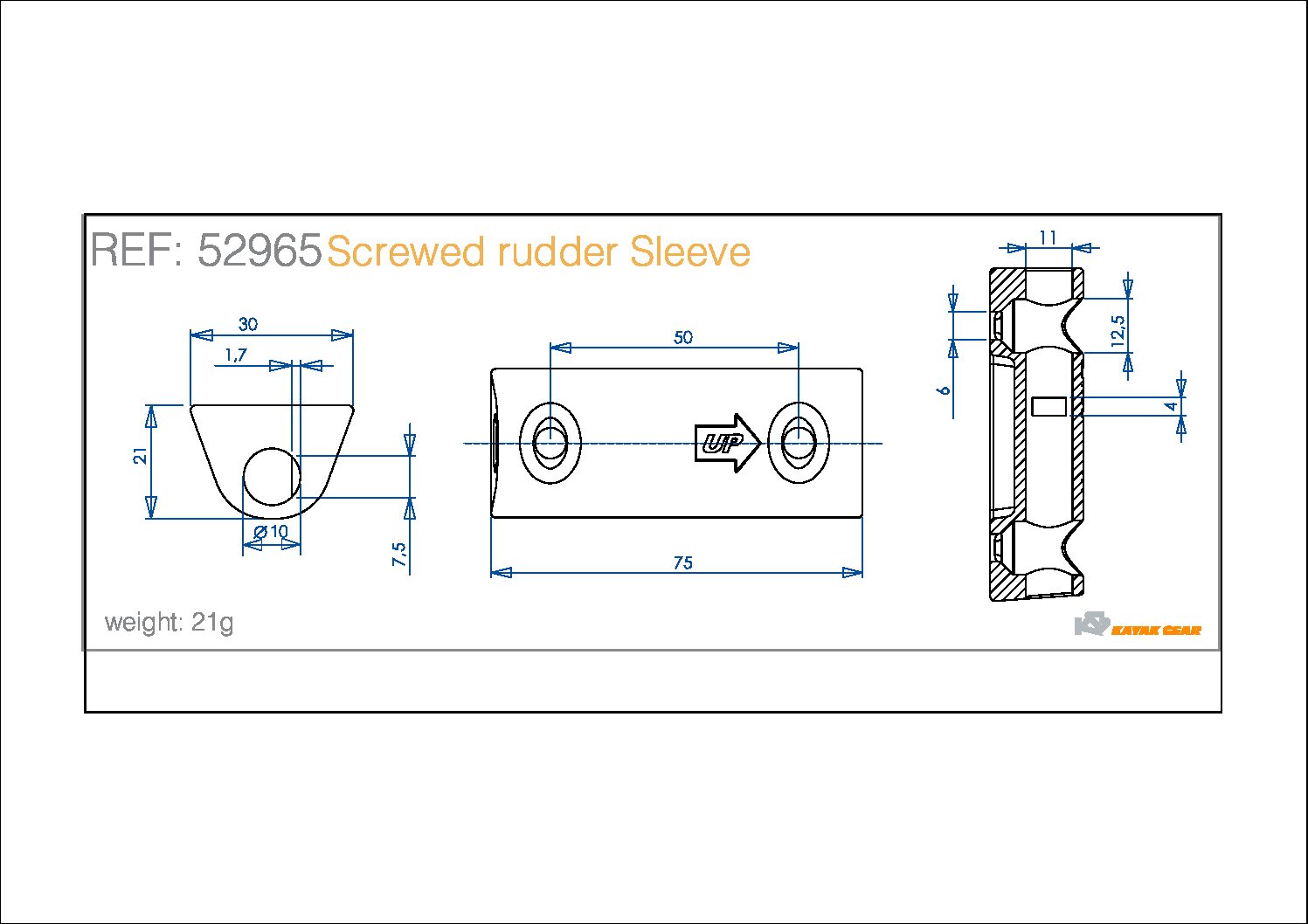 Alternative view of Soporte Timón para Atornillar KG