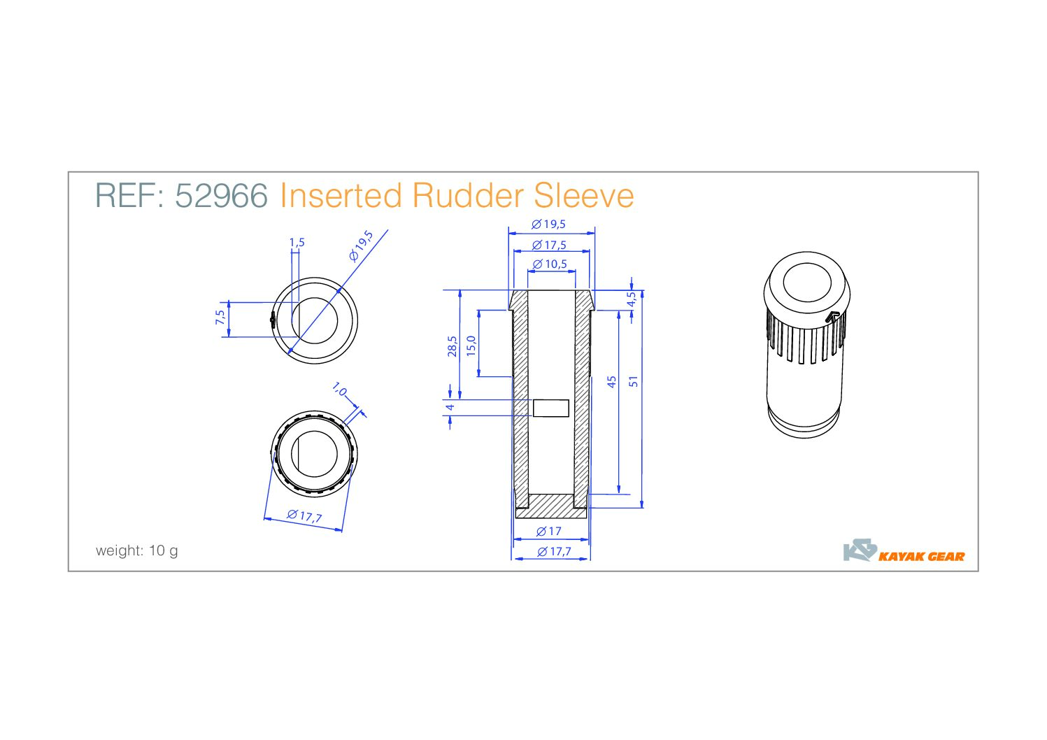Alternative view of Soporte Timón para Insertar KG