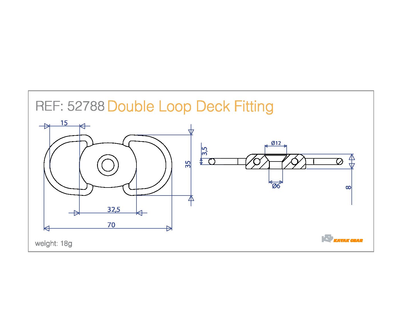 Alternative view of Anclaje doble Anilla inox. KG