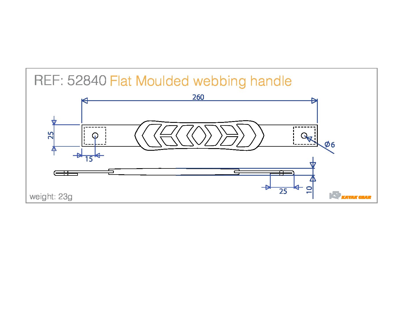 Alternative view of Asa Cinta Moldeada Plana con tapa KG